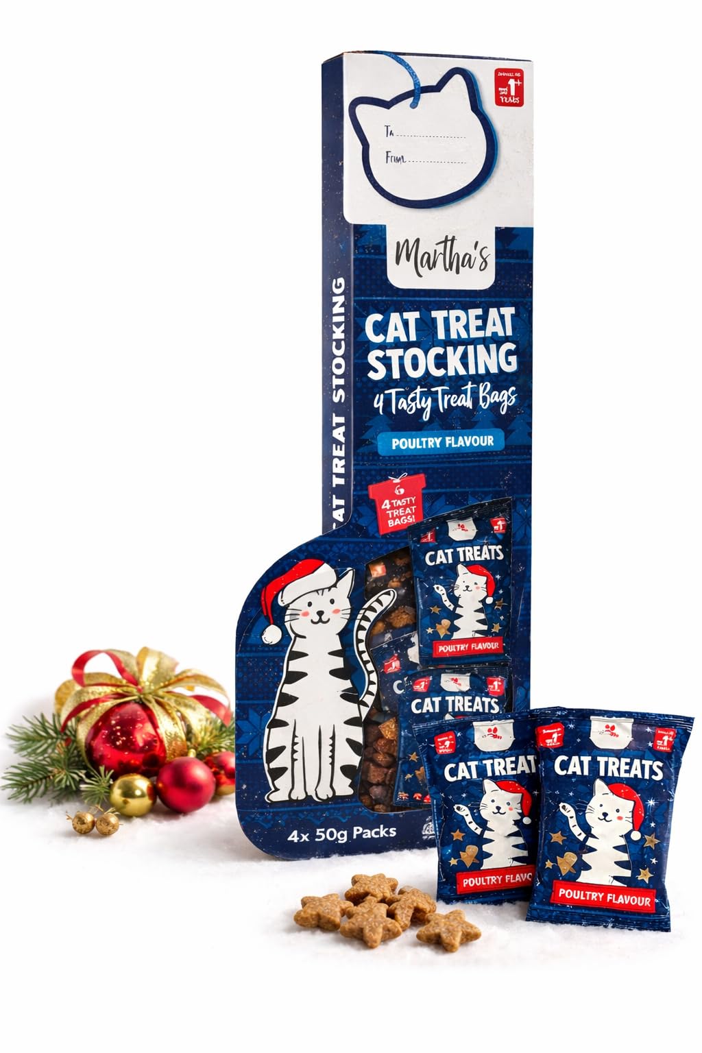 eBoutik - Large bundle Cat Treat Mini Stocking Pack - Cats Sweets For All Cats - 4 Bags of Treats For Easter