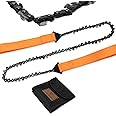 Loggers Art Gens Pocket Chainsaw 24"-31"Two-sided Teeth,3X Faster with Cutting Blade ON Every Link,Best Compact Folding Hand Saw Tool for Survival Gear,Camping,Hunting