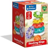 Clementoni Stacking Rings Baby Toy 5 Colourful Rings Textured Surfaces 10+ view 3