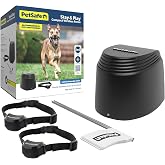 PetSafe Stay &amp; Play Compact Wireless Fence, 2-Dog, Up to 3/4 Acre | Multi-Pet Kit Includes 2 Collars and Boundary Flags, Adjustable Circular Coverage 22-105 Ft, Portable, No-Dig Setup