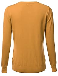 FLORIA Women's Button Down Crew Neck Long Sleeve