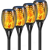 Aityvert Solar Torch Lights, 43" Flickering Flames Outdoor Waterproof Landscape Decoration, Dusk to Dawn Auto On/Off Security for Yard Garden Pathway Driveway 4-Pack