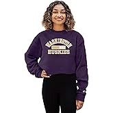 Blue 84 NCAA womens Ncaa Officially Licensed Women's Cropped Crewneck Sweatshirt Collegiate Team Color