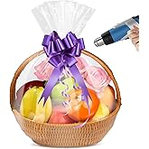 Yeumk Shrink Wrap Bags for Christmas Gift Baskets 16x24 Inches 10 Pack Clear Cellophane PVC Heat Shrink Bags for Gift Wrapping Halloween Easter Valentine's Day Mother's Day