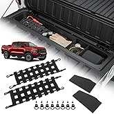 TECHPICCO Tailgate Organizer Compatible with Chevy Colorado/GMC Canyon 2023 2024 | Tailgate Cargo Nets, Dividers, D-Rings Com