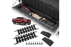 TECHPICCO Tailgate Organizer Compatible with Chevy Colorado/GMC Canyon 2026 2025 2024 2023 | Tailgate Cargo Nets, Dividers, D-Rings Compatible with Chevy Colorado/GMC Canyon Accessories 2023+