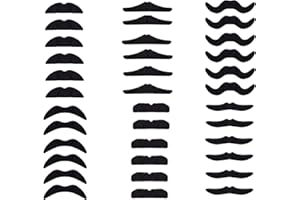 BENILAX 36 Pieces Fake Mustaches, Self Adhesive Novelty Mustache Fiesta Party Supplies for Masquerade Party