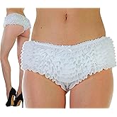 ToBeInStyle Women’s Mesh Ruffle Lace Cheeky Boyshort Panty Booty Shorts Burlesque Retro Style