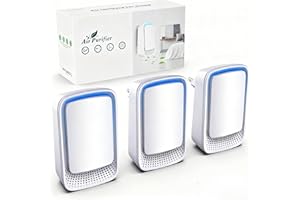 JOSTART Air Ionizers for Home (3 Pack), Negative Ion Generator, Quiet Air Freshener for Bedroom, Office, Kitchen, Portable Air Filter Odor, Smoke Dust, Pets, Eliminator, Mini Air Cleaner