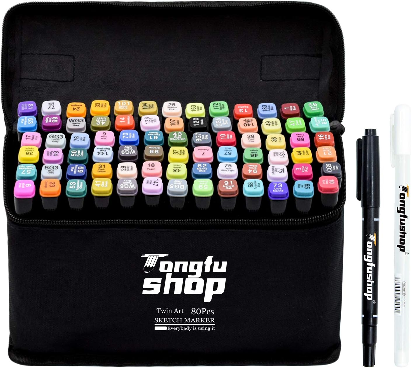 80 Colors Alcohol Markers Set, Double Tipped Sketch Markers for Beginners Students Alcohol Brush Markers Plus1 Blender for Sketching Adult Coloring and Illustration Markers Set