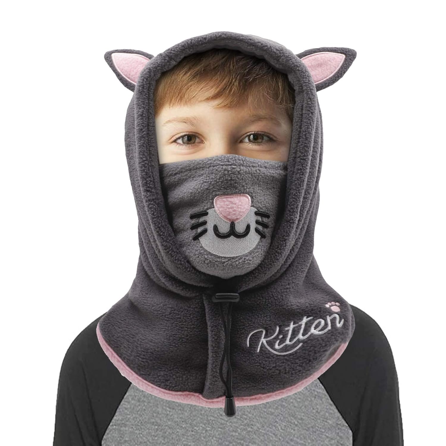Kids Balaclava Face Mask Fleece Ski Mask Neck Warmer Nose Warmer Face Cover Winter Animal Hood