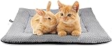 Onarway Small Dog Bed Mat 61x46cm Sherpa Non-Slip Cushion Grey