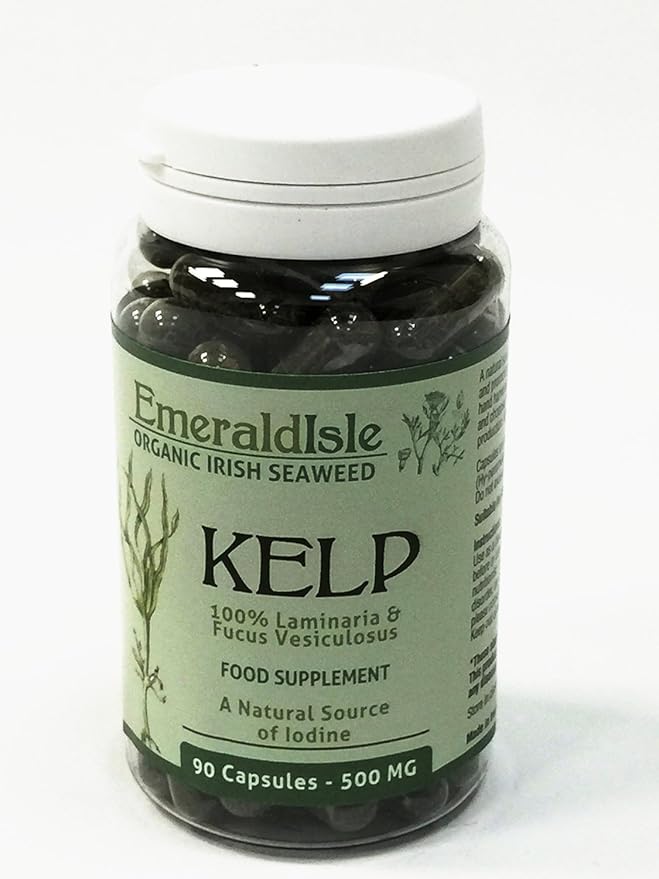 Kelp seaweed tablets 500 mg 90 Capsules Certified Organic Harvested in