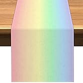 Vohado Pastel Rainbow Table Runner Unicorn Themed Birthday Party Decorations Princess Dining Room Home Kitchen Island Decor