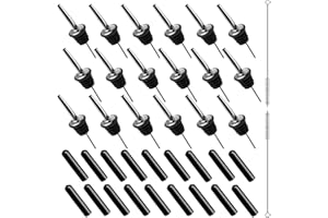 Kolroo 18 PCS Stainless Steel Liquor Pourer, with Long Rubber Dust Caps and 2 Cleaning Brushes, Pour Spouts for Liquor Bottle