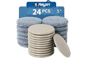 Kayzn Furniture Sliders,Multi-Surface 2-in-1 Furniture Moving Pads for Carper & Hardwood Floors - 12 Pack 5" Carpet Sliders and 12 Hardwood Socks - Protect Floors & Carpet and Easier to Move