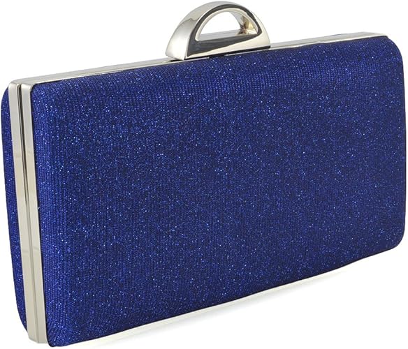 navy blue glitter clutch bag
