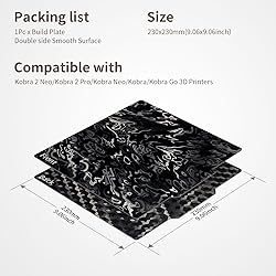 Upgraded 230x230mm Double-Sided Smooth PEH+PED