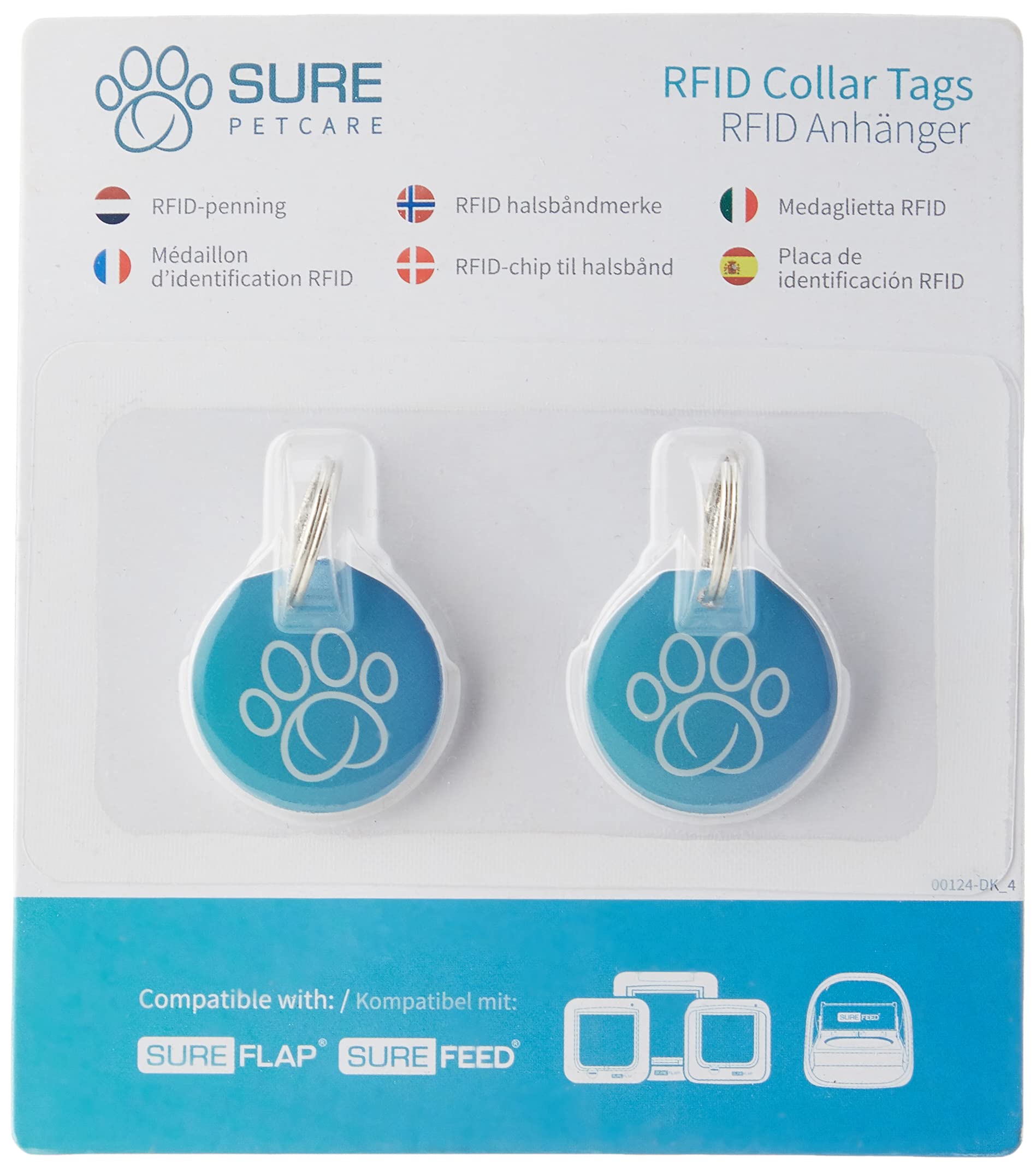 Sure Petcare RFID Collar Tags, Compatible with SureFlap Microchip Cat Flaps & Pet Doors, SureFeed Pet Feeder & Microchip Feeder Connect, Felaqua Connect, Pack of 2