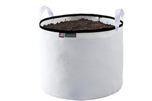Rain Science - Grow Bag 7 Gallon, Planting Pots - Colorful Plant Grow Bags Pots Gardening Vegetable - Air Pruning Mesh Fabric Plant Container - (White/Black)