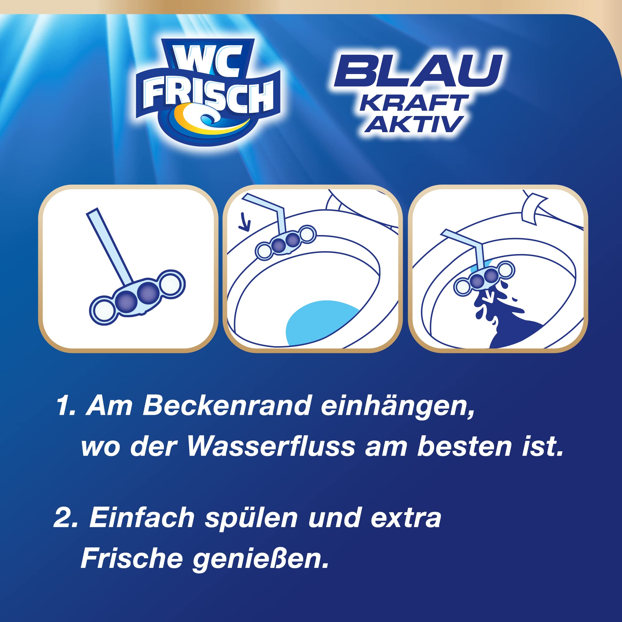 WC FRISCH Kraft Aktiv Blauspüler Chlor (10er Pack), WC Reiniger mit innovativer Geruchs-Stopp-Formel, Duftsteine für extra Frische und eine sichtbare Reinigung 8