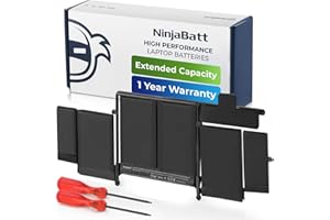 NinjaBatt Battery A1502 A1582 for Apple MacBook Pro Retina 13” A1493 [Early 2015 Mid 2014 Late 2013] - Long Lasting [72Wh/11.