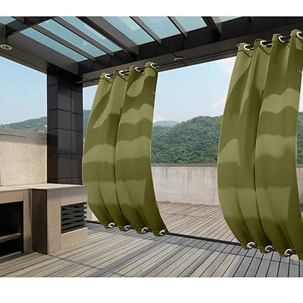 Amazon Com Macochico Extra Long Windproof Curtain Panels Outdoor
