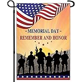Memorial Day Garden Flag 12x18 Inch Double Sided Remember And Honor American Flag 4th of July Patriotic Garden Flag for Outside Indoor House Yard Outdoor Sign Decorations