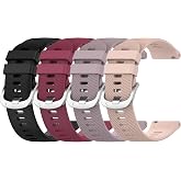 4PACKS 18MM Watch Bands Compatible with Fossil Women's Gen 6 42mm/ Gen 5E 42mm Watch,Replacement Waterproof Silicone Bands Qu