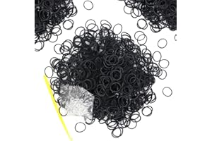 WEI LONG 6000-Pack Rubber Loom Bands Making Kit,50PCS S-Clips10-Hooks,Colorful Rubber Bands Refill Kits for Weaving DIY Crafting Gift (Black)