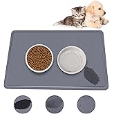 MOSANEE Extra Large Stone Dog Food Mat,Absorbent Cat Dog Mat for Food and Water, Quick Drying Pet Feeding Mat, Anti-Slip Diatomaceous Earth Dog Bowl Mat for Messy Drinkers,Dark Grey 23.6''x15.35''