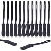 CooBigo 12Pack Zipper Pull Replacement, Golf Bag Parcord Zipper Pull Tab Replacement for Backpack, Jackets, Pants, Boots, Coats, Luggage - Balck(Universal Extender)