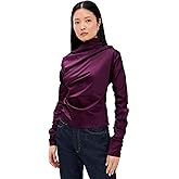 Ganni Women's Technical Stretch Satin Ruched Top