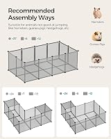 SONGMICS Pet Playpen with Floor 143x73x46 cm Grey LPC002G01 view 3