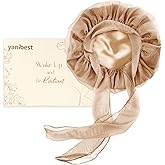 YANIBEST Breathable Soft Silk Bonnet for Sleeping, Breeze Satin Bonnet with Tie Band Hair Wrap Less Frizz Natural Curly Hair