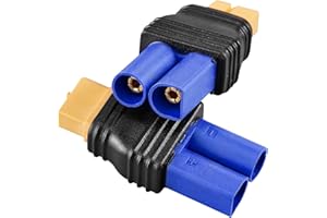 ZHOFONET XT60 Female to EC5 Male Connector,2 pcs XT60-EC5 Injection Molded Connectors Adapter,RC Battery Adapter for LiPo Battery Micro FPV Drone.
