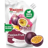 Mazzoni - Passion Fruit Juice Puree, 100% Maracuya, 2.2 lbs (35.2 oz) | Just Fruit, No Sugar Added, No seeds, Real Fruit Mixer for Cocktails, Smoothies, Drinks, Fruit Juice, Pouch, Made in Italy