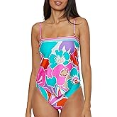 Trina Turk Womens Amalfi Banded Tankini, Adjustable, Swimsuit Tops for Women