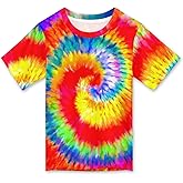 Kids Tie Dye T-Shirts Top for 4-18 Years Boys Girls Child Tees Short Sleeve 3D Print Shirt
