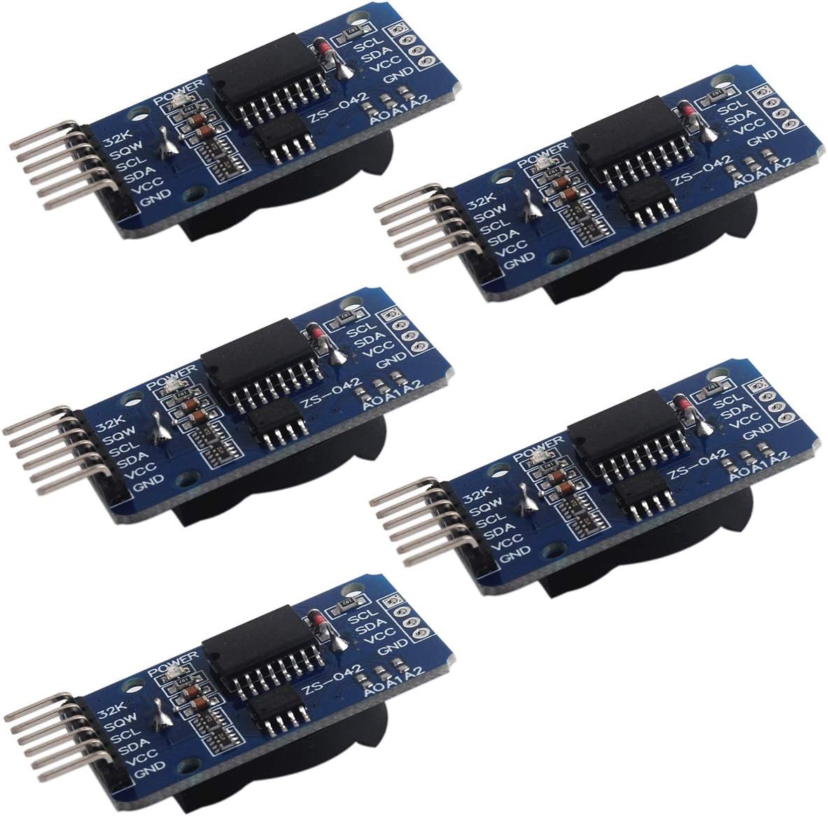 DIYMALL DS3231 RTC Real Time Clock Module, High Precision AT24C32 IIC Timer Alarm Clock Memory Module for Arduino Raspberry Pi(Pack of 5pcs)
