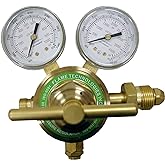 Flame Tech Piston Nitrogen Regulator, Forged Brass Body | Pressure Gauge for Argon Gas, Dual Scale, 0-3000 PSI Inlet, 50-700 PSI Delivery, 2 Inch Gauge Diameter