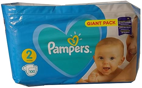 NEU 100 Pampers Windeln NEWBORNS Gr. 2, 4-8 Kg, Baumwolle weich und mit absorbierenten Micro Pearls