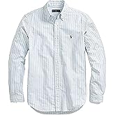 Polo Ralph Lauren Mens Classic Fit Oxford Longsleeve Buttondown Shirt (Blue White Stripe, X-Large)