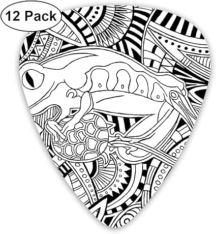 Coloriage Grenouille Motif Fond Magnifique Coque Surface Guitare Pick 12 Pieces D Emballages A Usage General Amazon Fr High Tech