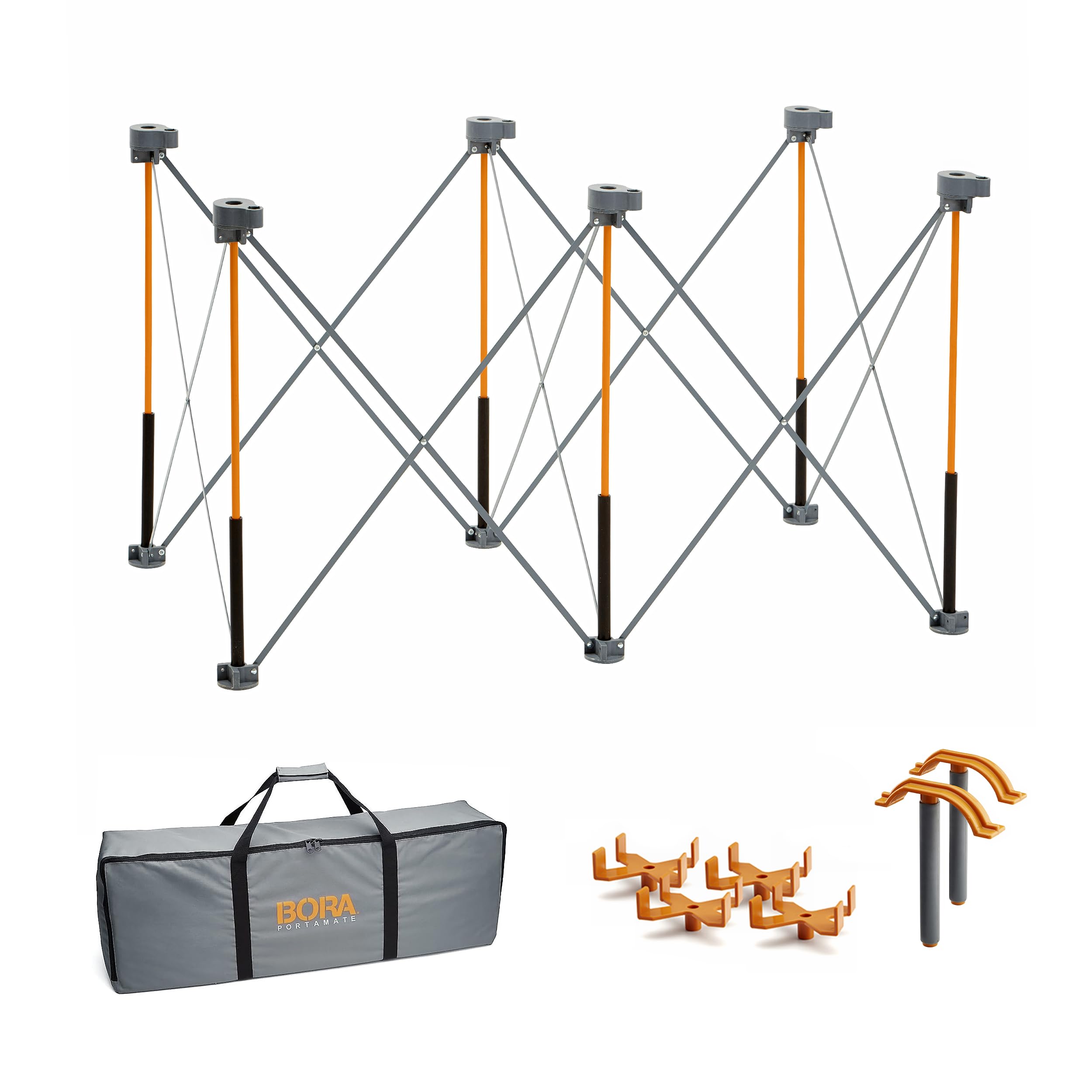 Photo 1 of Bora Centipede 2 ft. L x 4 ft. W x 2.5 ft. H Folding Work Table Steel 1500 lb. capacity Gray/Yellow
