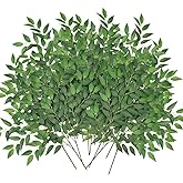 YESKY Artificial Italian Ruscus Greenery Stems, 24pcs Faux Green Leaf Garland Branches 26in Hanging Greenery Spray for Wedding Bouquet,Arch,Table Centerpieces and Home Decor