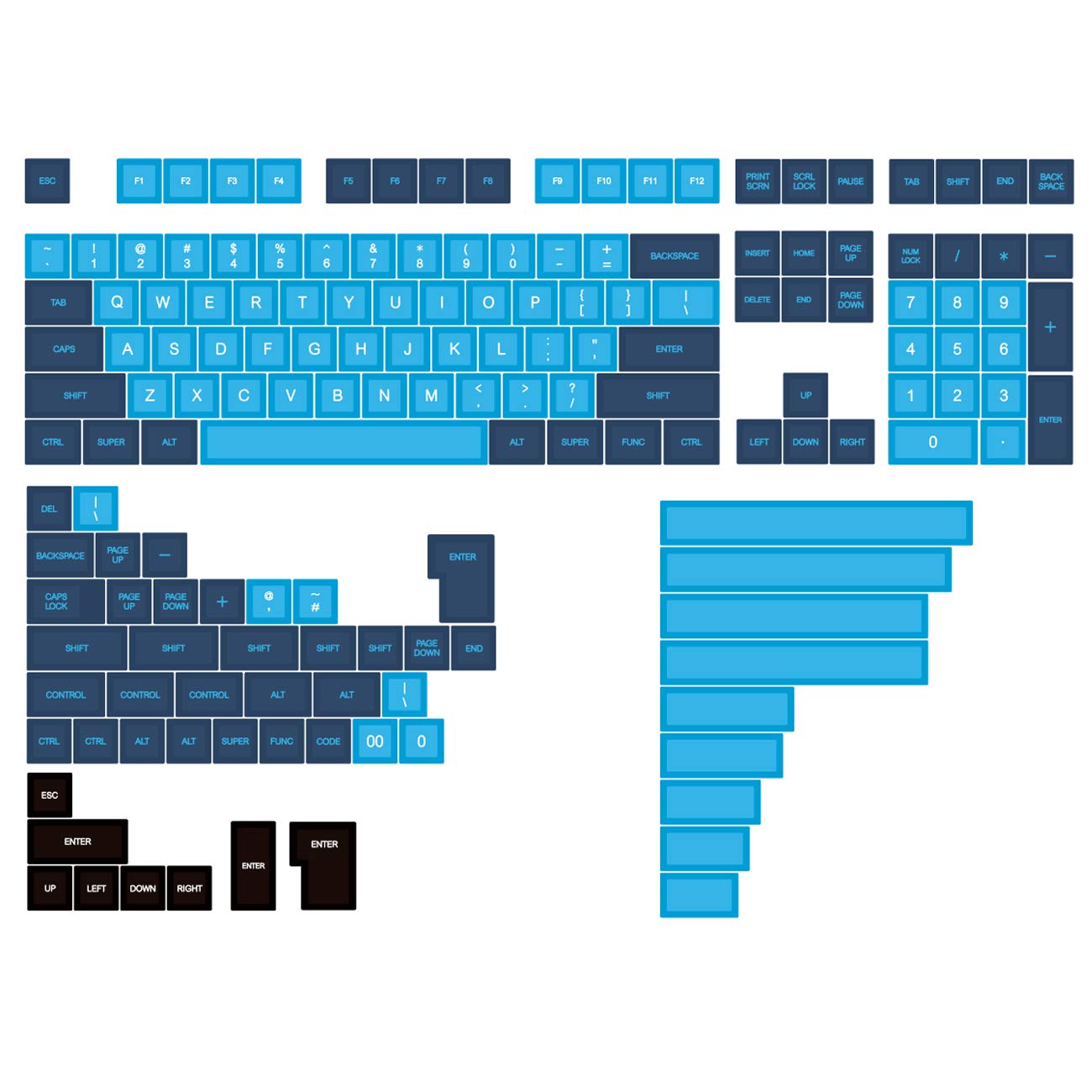 KPREPUBLIC Domikey SA abs doubleshot keycap Set
