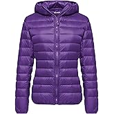 Wantdo Women's Hooded Packable Ultra Light Weight Short Down Jacket
