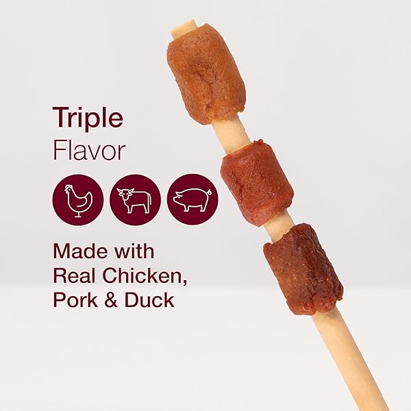 SMARTBONES SMART KABOBZ, TREAT YOUR DOG TO A RAWHIDE-FREE CHEW MADE WITH REAL CHICKEN, PORK AND DUCK 18 COUNT (PACK OF 1)