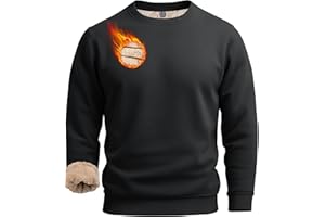 Boladeci Men's Full Sherpa Lined Crewneck Sweatshirts Heavy-weight Fleece Pullover Thick Thermal Long Sleeve Cotton